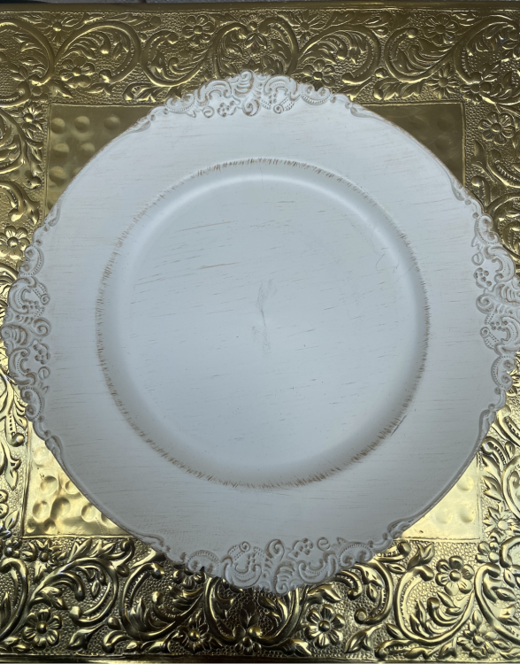 Charger Plate - French White Washed Charger Plates