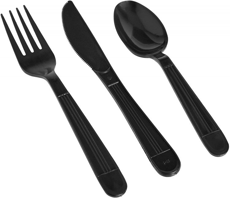 Plastic Cutlery Set - Black