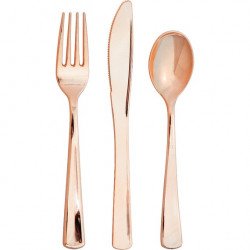 Plastic Cutlery Set - RoseGold