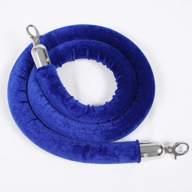 Stanchion - Rope Blue Velvet w/ Silver