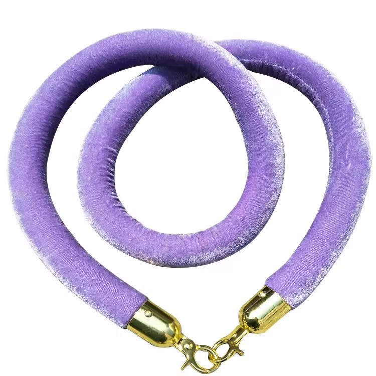 Stanchion - Rope Lavender Velvet w/Gold