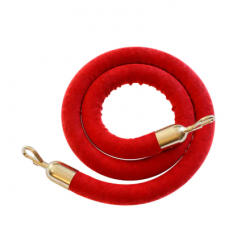 Stanchion - Rope Red Velvet w/Gold