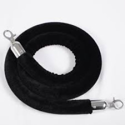Stanchion - Rope Black Velvet w/ Silver