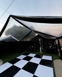 20x30 Clear Tent w/Partial Drapes